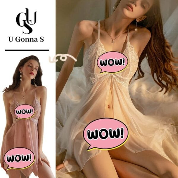 Lingerie Women Sexy Nightwear Pajamas Sleeveless A-Line V-Neck Elastic Fashion 2024 New Design Black Red White U Gonna S