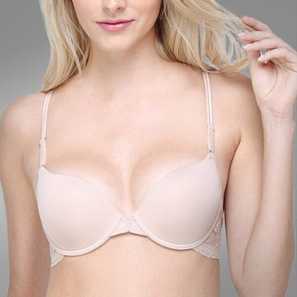 BSC lingerie lingerie lace sexy backless bra with pattern front hook bra-bb6629 be, BL